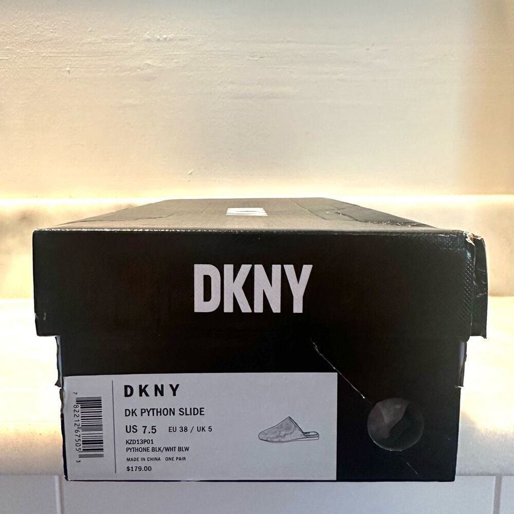 NWT DKNY Textured Python Leather Square Toe Flat … - image 2